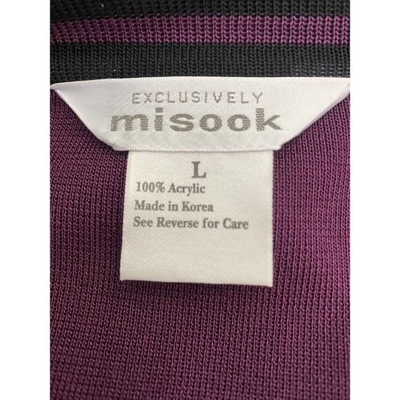 Exclusively Misook Purple Black Jacket Cardigan Sweater Long Sleeve Knit… - Picture 4 of 4